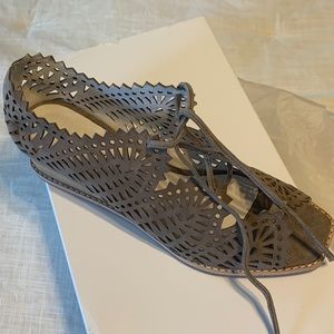 Jeffrey Campbell Low Wedge Tie Sandal - Sz 8.5 NWT